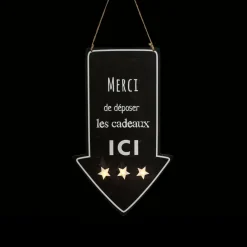 Feeric Lights & Christmas Pancarte lumineuse à piles (H40 cm) Dépôt de cadeaux Blanc chaud Hot