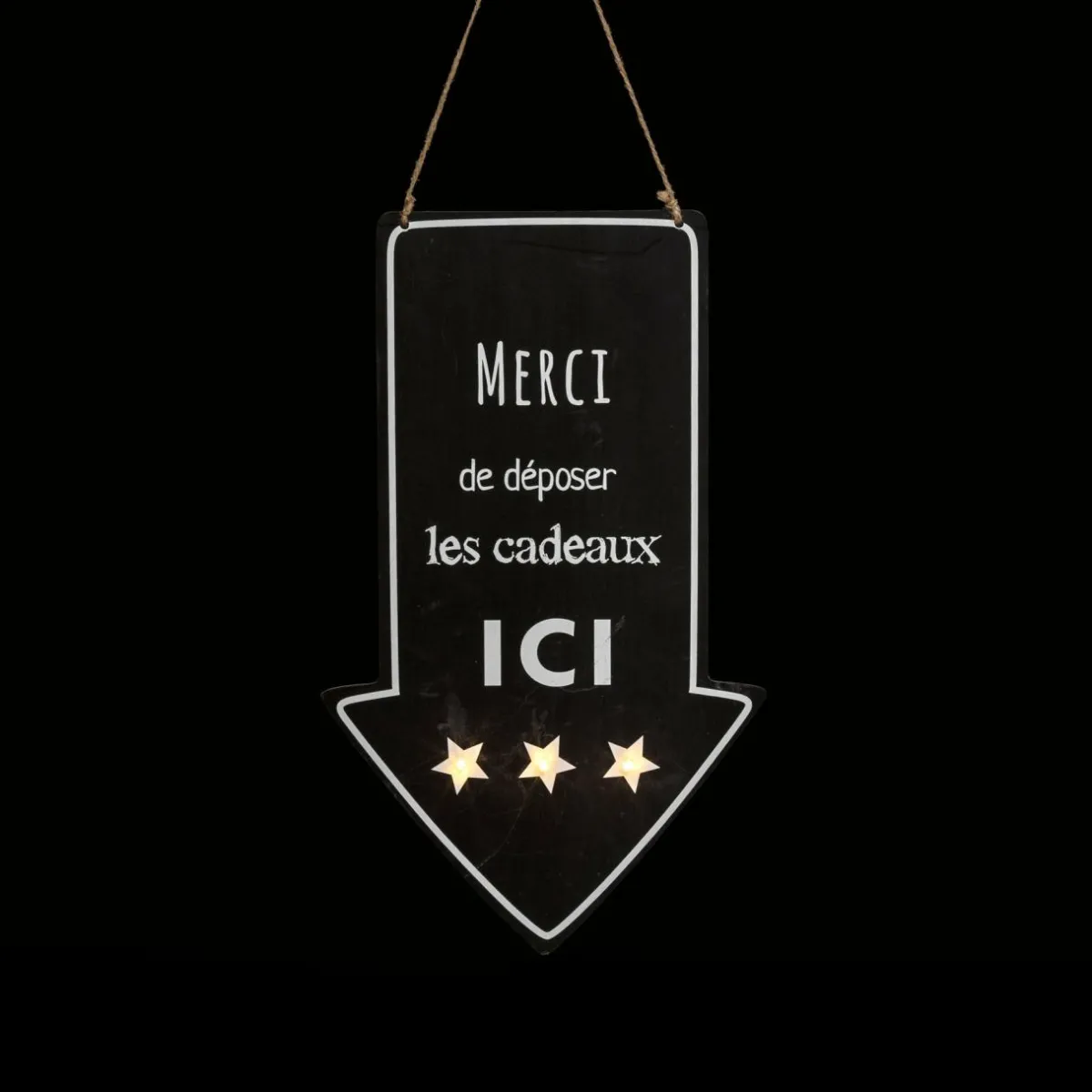 Feeric Lights & Christmas Pancarte lumineuse à piles (H40 cm) Dépôt de cadeaux Blanc chaud Hot