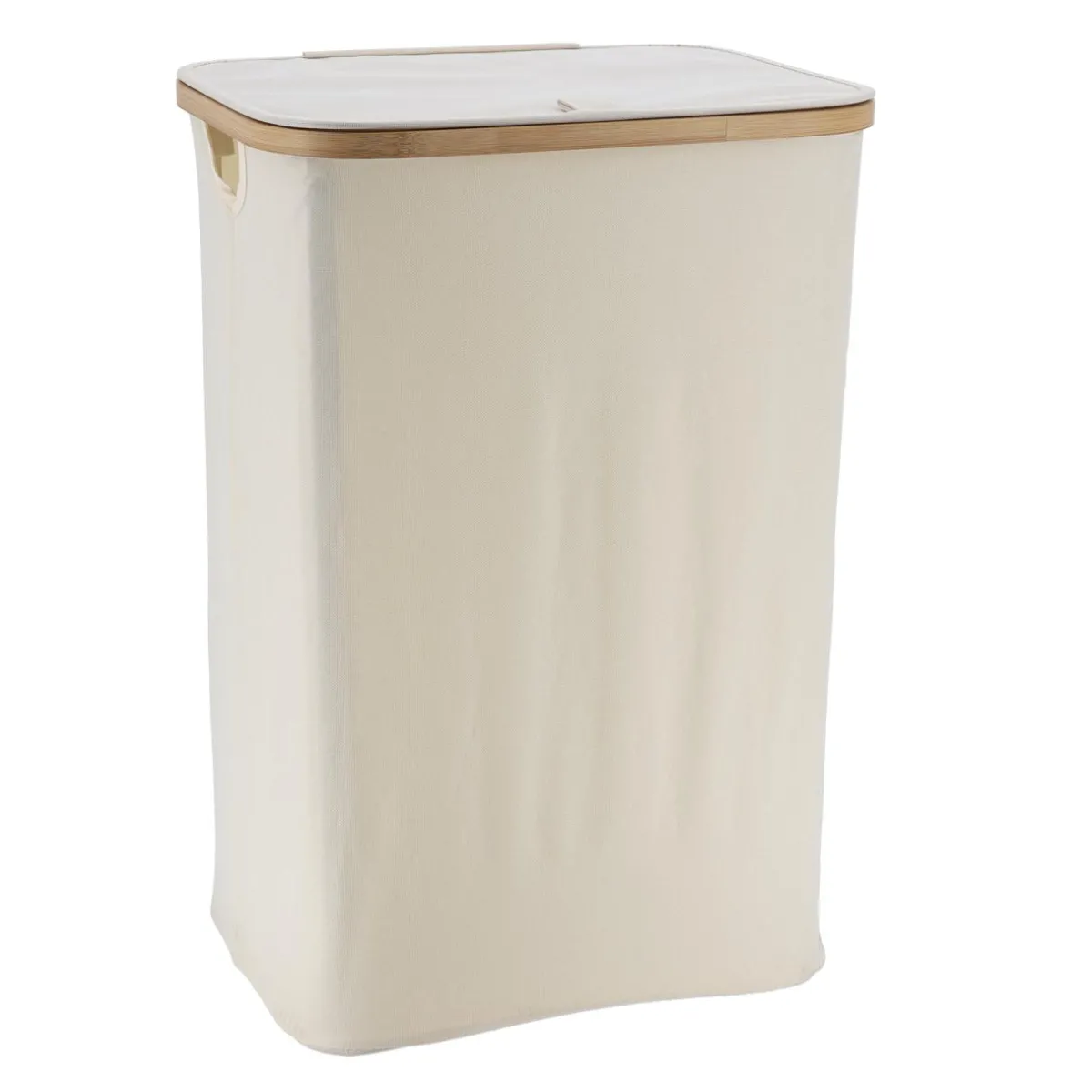 TENDANCE Panier à linge rectangulaire et pliable (H60 cm) Purebamboo Ecru