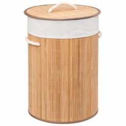 ATMOSPHERA Panier à linge rond Bambou Naturel Sale