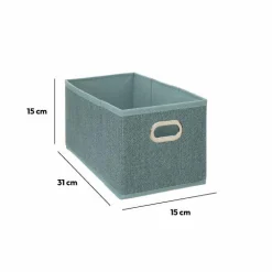 5 Five Simply Smart Panier de rangement (15 x 31 cm) Helena Bleu pétrole chiné Outlet