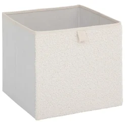 5 Five Simply Smart Panier de rangement (31 x 31 cm) Bouclette Blanc