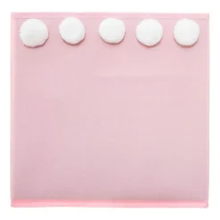 ATMOSPHERA Panier de rangement enfant (29 x 29 cm) 5 Pompons Rose Hot