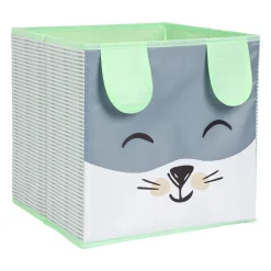 OSTARIA Panier de rangement enfant (29 x 29 cm) Lapin Vert Discount