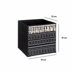 ATMOSPHERA Panier de rangement Ethnique Noir Discount