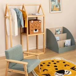 Atmosphera cru017dateur d'intu017drieur for kids Panier de rangement pliant velours enfant (29 x 29 cm) Léo Marron Discount