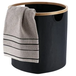 TENDANCE Panier de rangement rond et pliable Purebamboo Noir Clearance