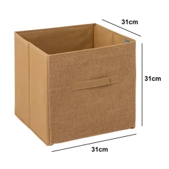 5 Five Simply Smart Panier de rangement toile de jute (31 x 31 cm) Mix Beige Hot