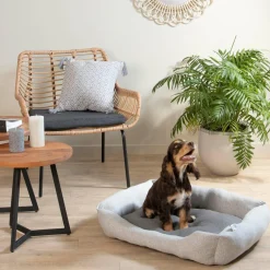 LOVE STORY Panier ovale pour chat et chien Graphène L55 cm Gris