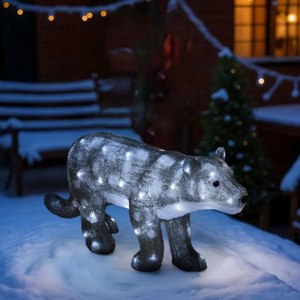 JJA Panthère lumineuse 60 LED (H32 cm) Nox Blanc froid Gris Sale