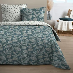 STOF Parure de draps coton 4 pièces (140 x 190 cm) Gaëlle e Bleu Discount