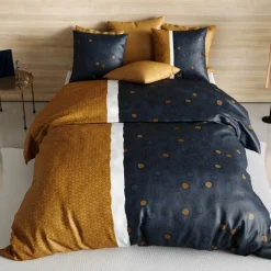 ATELIER DU COTON Parure de draps coton lit 90 cm 3 pièces Bel'or Jaune Best