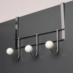 TENDANCE Patère à suspendre 3 crochets Chrome - Blanc Outlet