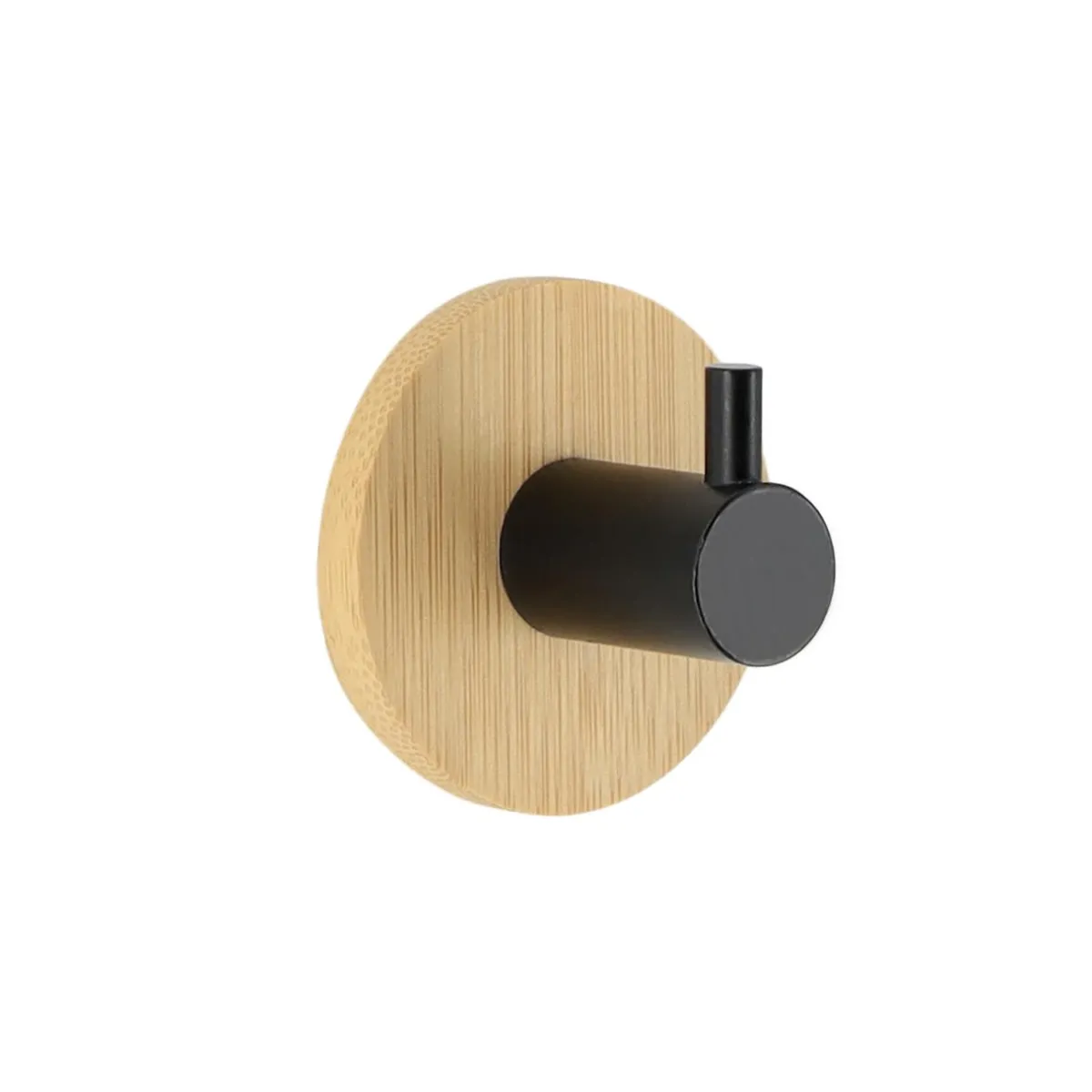 TENDANCE Patère adhesive 3M bambou (D4.5 cm) Noir Hot