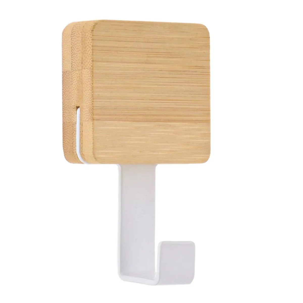 TENDANCE Patère adhésive carrée Crochet simple 3M Bambou Blanc New