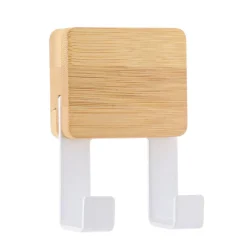TENDANCE Patère adhésive carrée Crochet double 3M Bambou Blanc Clearance