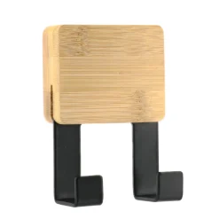 TENDANCE Patère adhésive carrée Crochet double 3M Bambou Noir Online