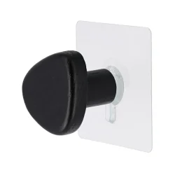 TENDANCE Patère murale adhésive (D5,5 cm) Galet Noir New