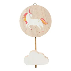 OSTARIA Patère murale enfant bois (H16 cm) Licorne Rose Sale