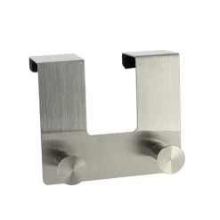 TENDANCE Patère pour porte acier inoxydable 2 crochets (H10 cm) Chrome Argent New