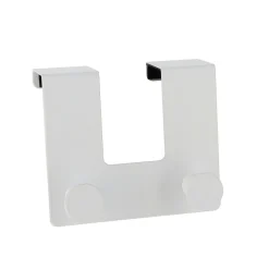 TENDANCE Patère pour porte métal 2 crochets (H10 cm) Blanc New