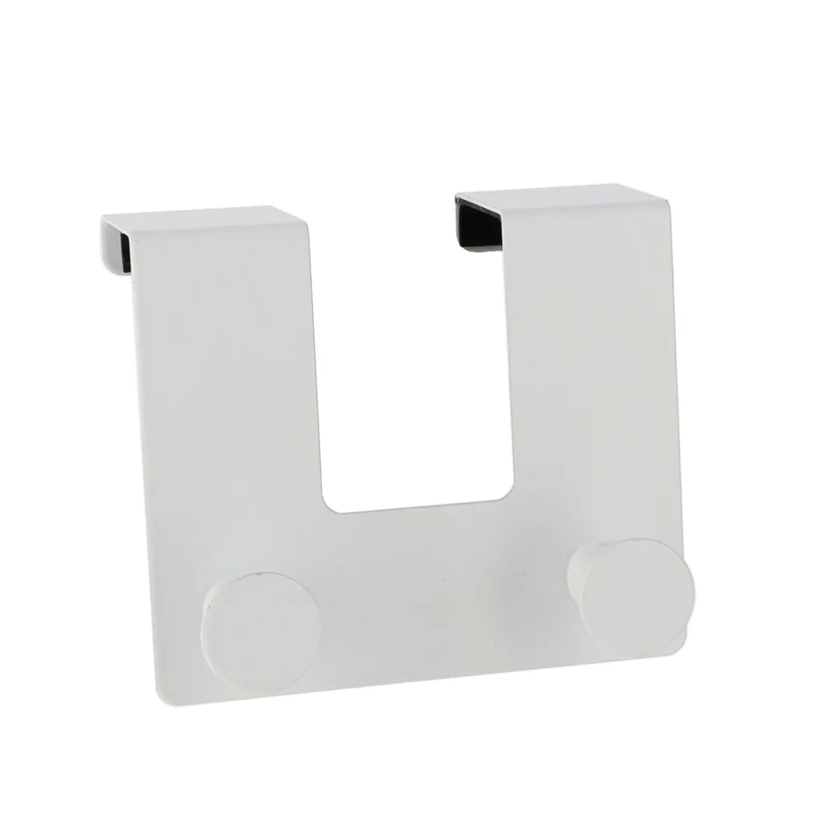 TENDANCE Patère pour porte métal 2 crochets (H10 cm) Blanc New