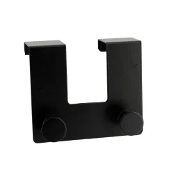 TENDANCE Patère pour porte métal 2 crochets (H10 cm) Noir New