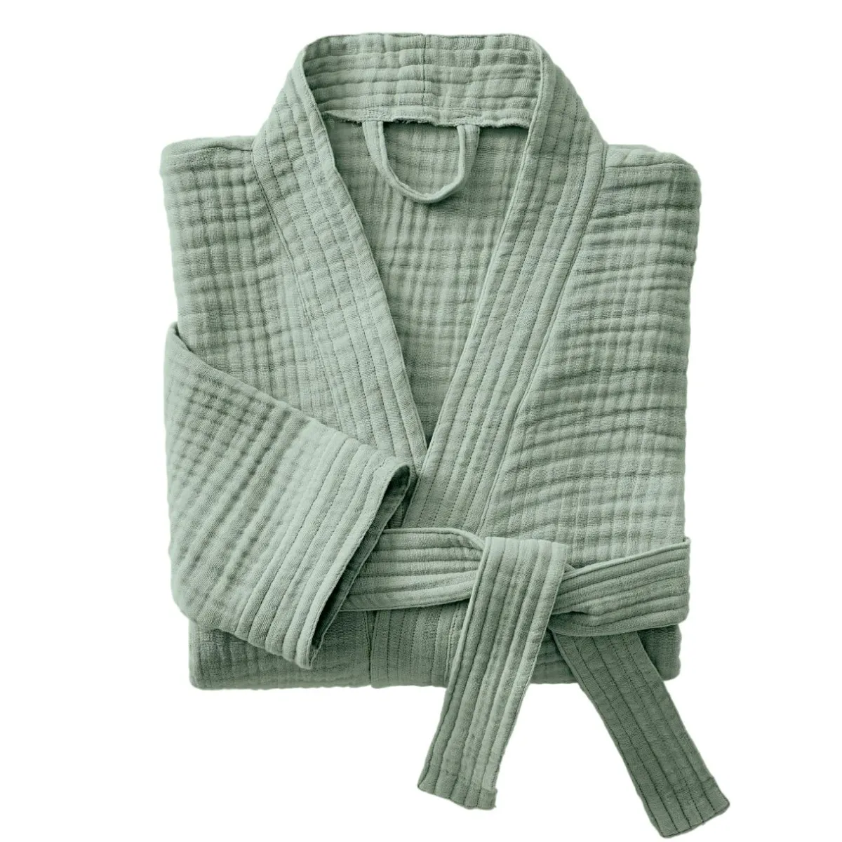 EMINZA Peignoir de bain gaze de coton S/M Gaïa Vert Eucalyptus Online