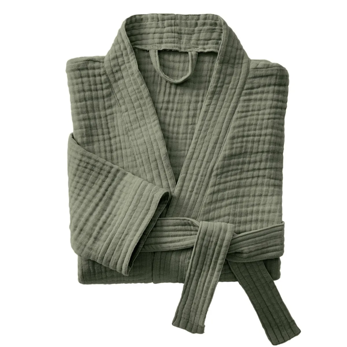EMINZA Peignoir de bain gaze de coton S/M Gaïa Vert romarin Online