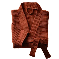 EMINZA Peignoir de bain gaze de coton S/M Gaïa Terracotta