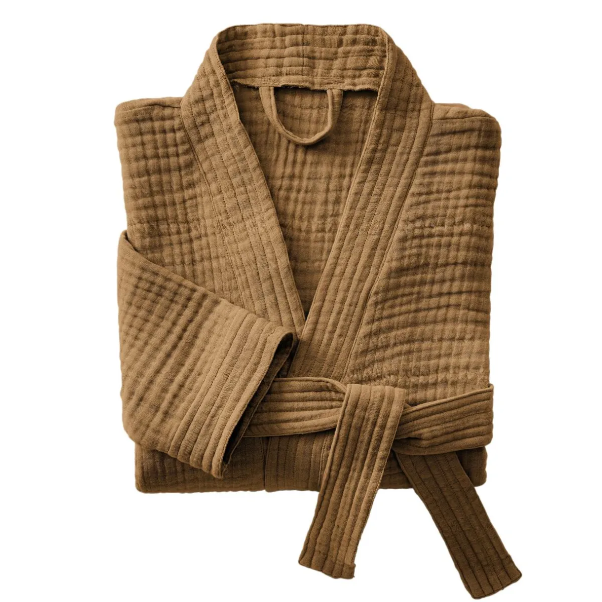 EMINZA Peignoir de bain gaze de coton L/XL Gaïa Camel New