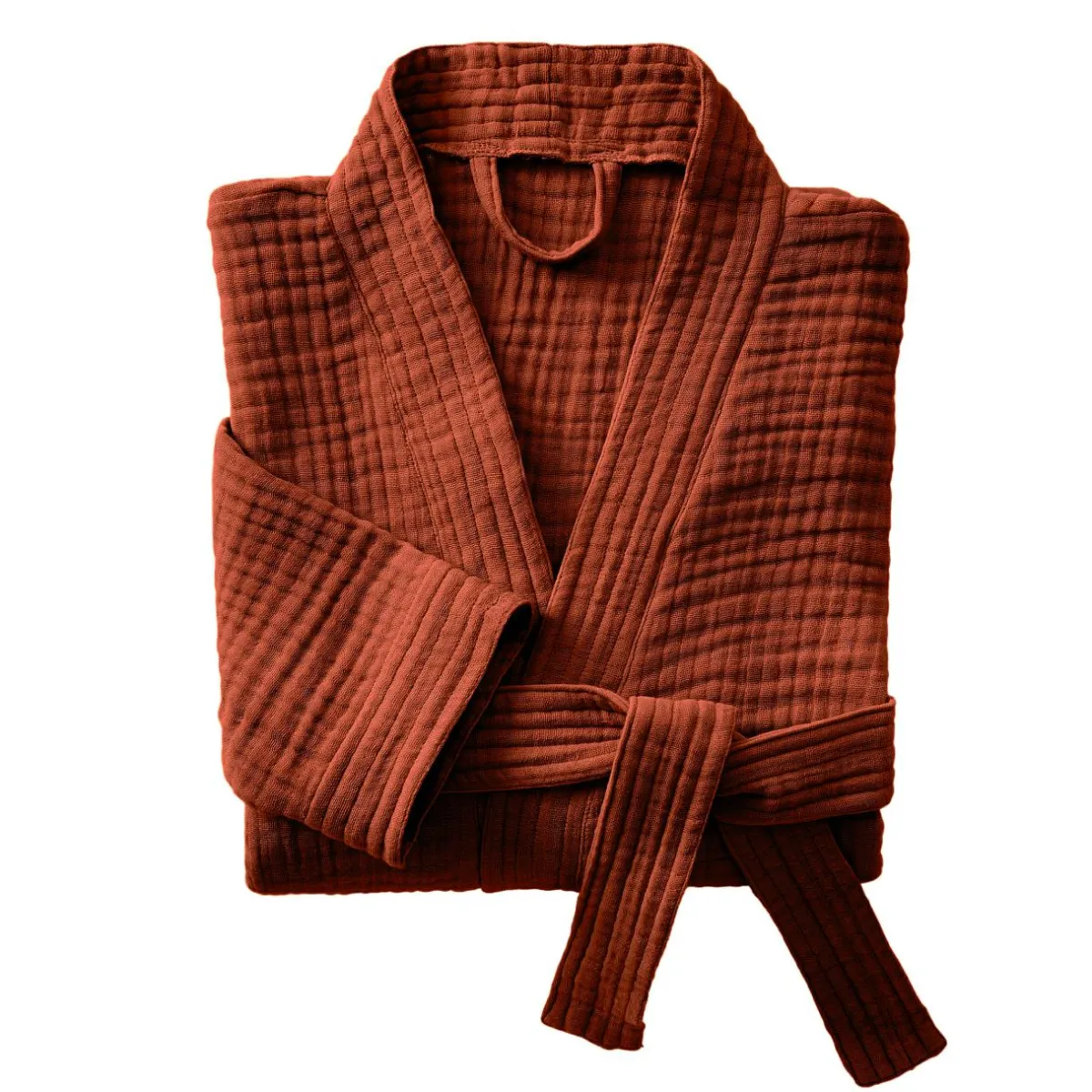 EMINZA Peignoir de bain gaze de coton L/XL Gaïa Terracotta Best