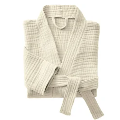 EMINZA Peignoir de bain gaze de coton L/XL Gaïa pampa Beige