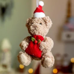 KAEMINGK Peluche à suspendre (H14 cm) Lison Ourson mignon Rouge Outlet