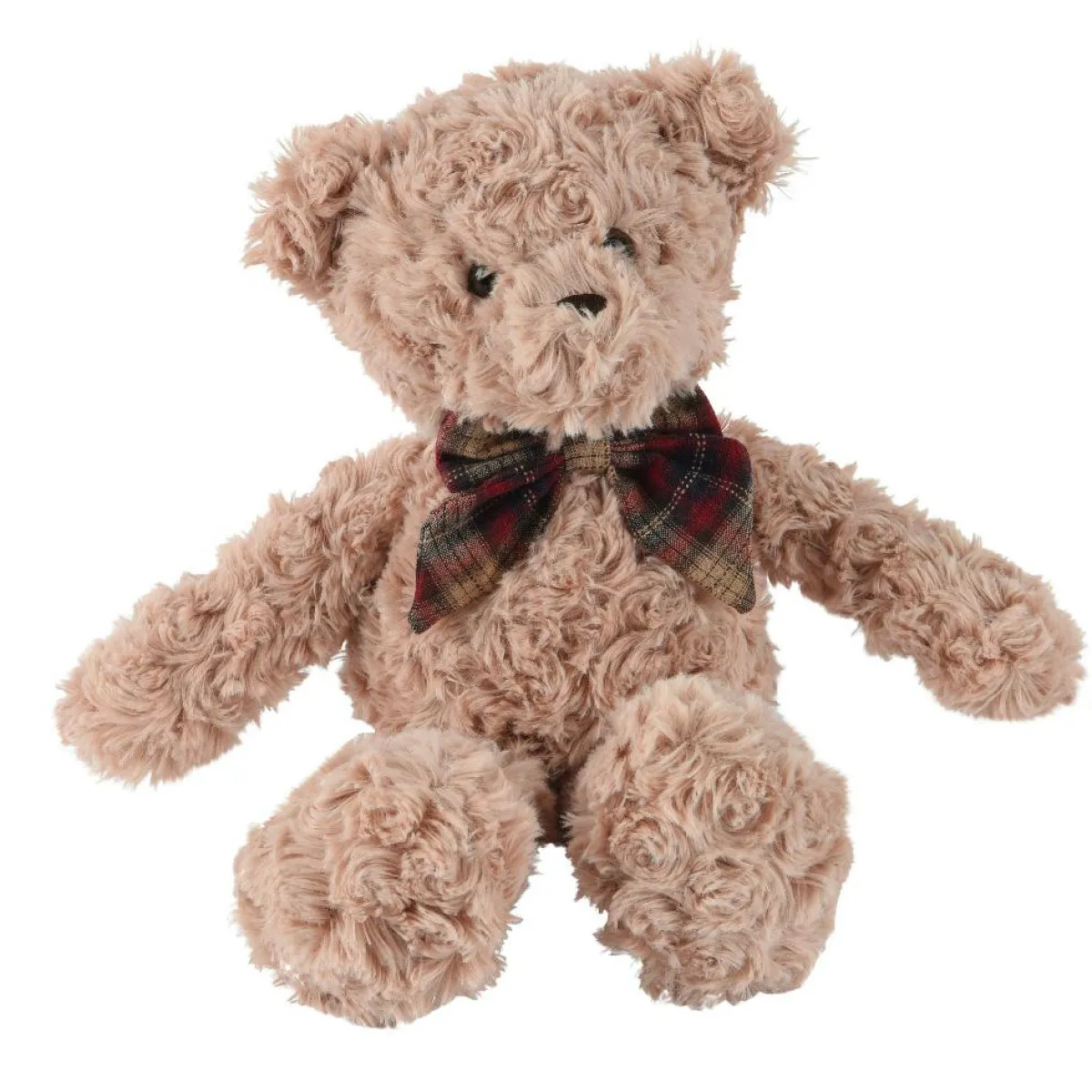 KAEMINGK Peluche douceur (H30 cm) Gaston et nœud papillon à carreaux Beige Outlet