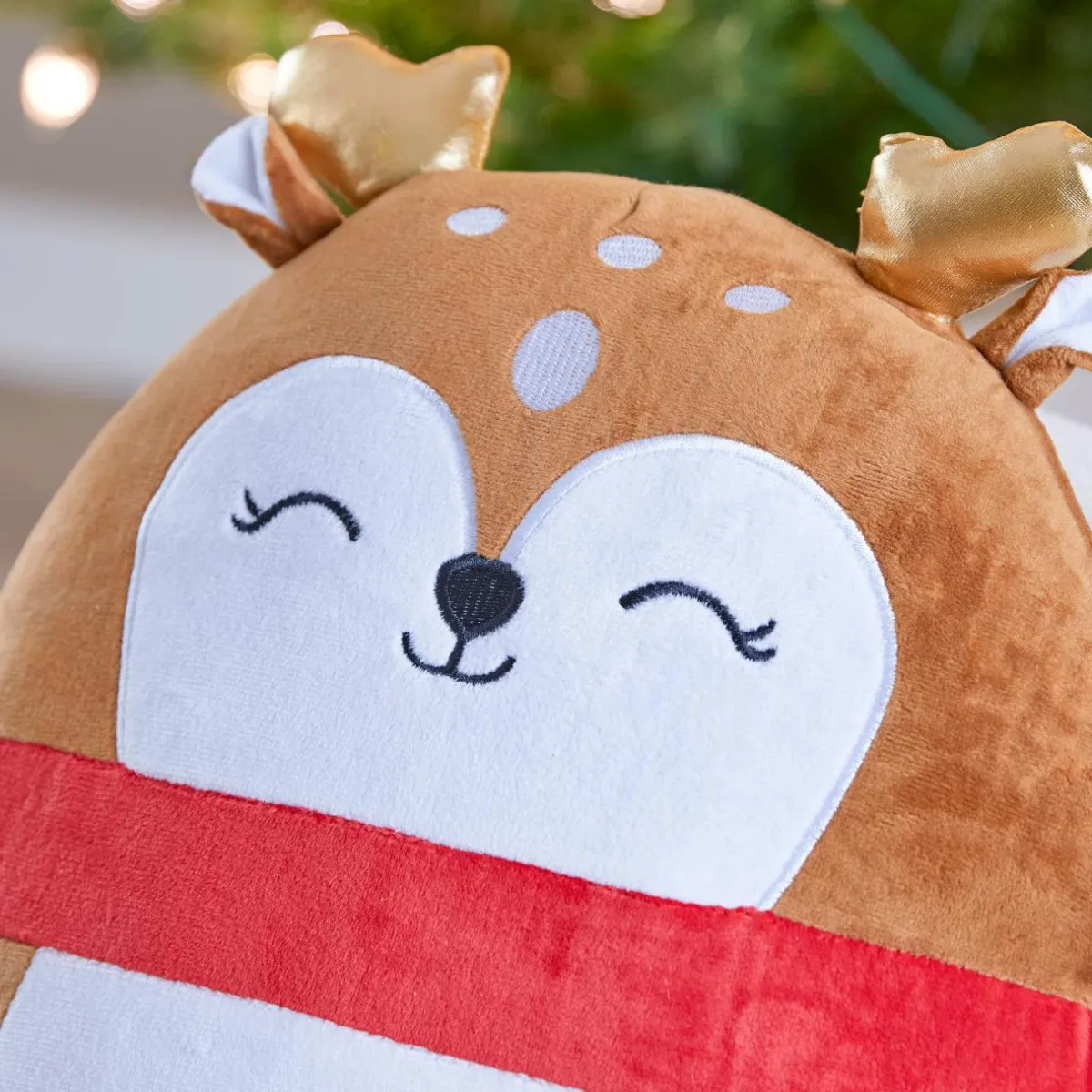 JJA Peluche (H35 cm) Joyeux Renne de Noël Marron Hot