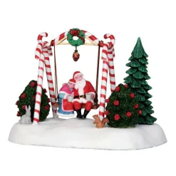 LEMAX Personnages à piles Balançoire du Père Noël Sale