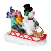 LEMAX Personnages Luge avec Frosty le bonhomme de neige