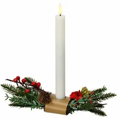 KAEMINGK Photophore avec bougie LED (H15 cm) Baies sauvages Blanc chaud New