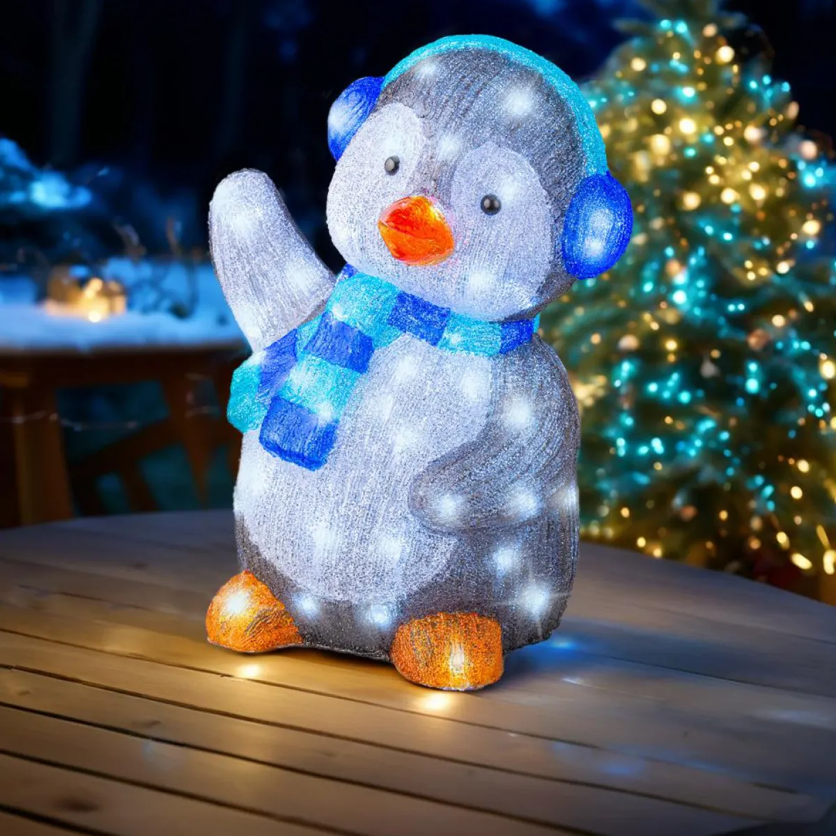 EMINZA Pingouin lumineux 70 LED (H64 cm) Frizmo Blanc froid Hot