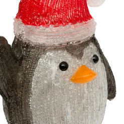 JJA Pingouins lumineux solaire 50 LED (H49 cm) Les copains clignotants Blanc froid Gris