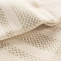 DOUCEUR D'INTERIEUR Plaid coton (125 x 150 cm) Doreline Ecru New