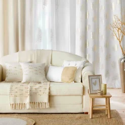 DOUCEUR D'INTERIEUR Plaid coton (120 x 150 cm) Golden Sunset Ecru Outlet