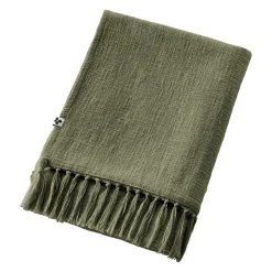 L'EFFET PAPILLON Plaid coton (180 x 220 cm) Sixtine Vert romarin