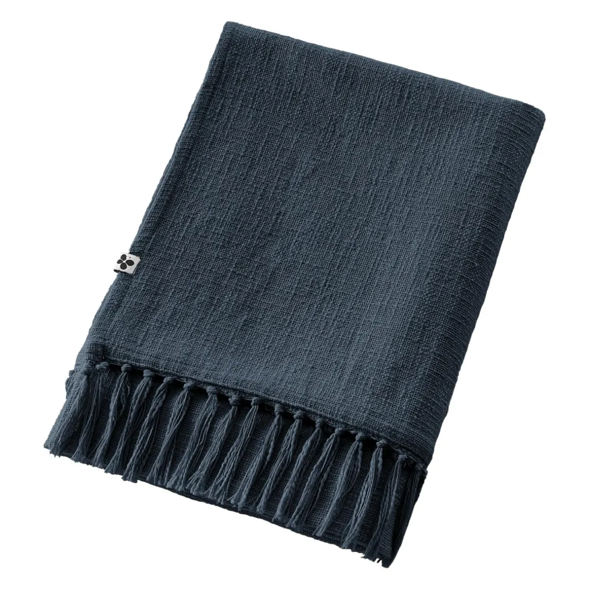 L'EFFET PAPILLON Plaid coton (180 x 220 cm) Sixtine Bleu nuit Clearance