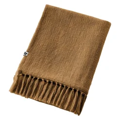 L'EFFET PAPILLON Plaid coton (180 x 220 cm) Sixtine Camel Outlet