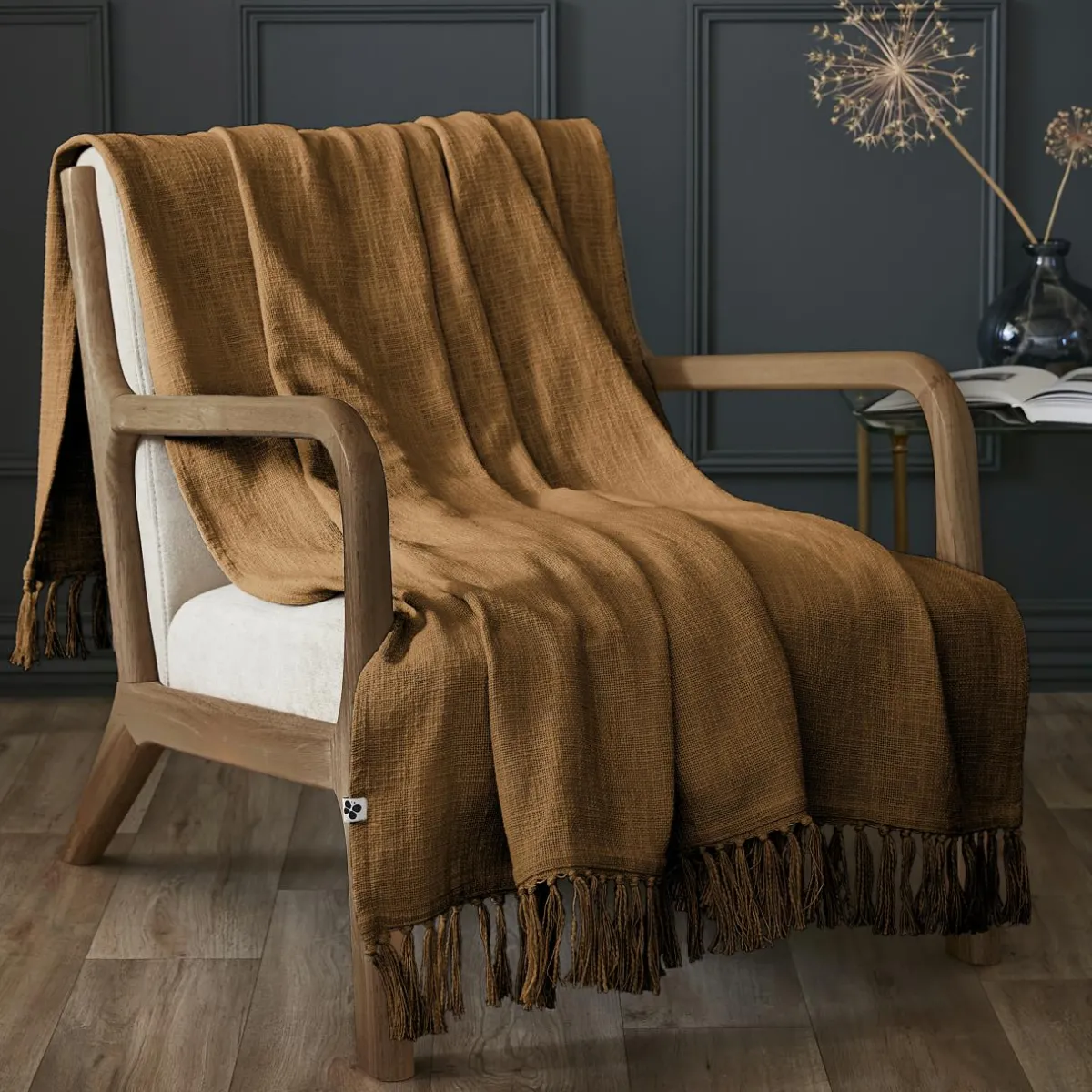 L'EFFET PAPILLON Plaid coton (130 x 160 cm) Sixtine Camel Sale