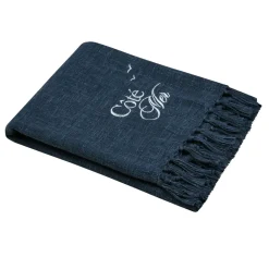STOF Plaid coton doux (125 x 150 cm) Bordemer Bleu marine