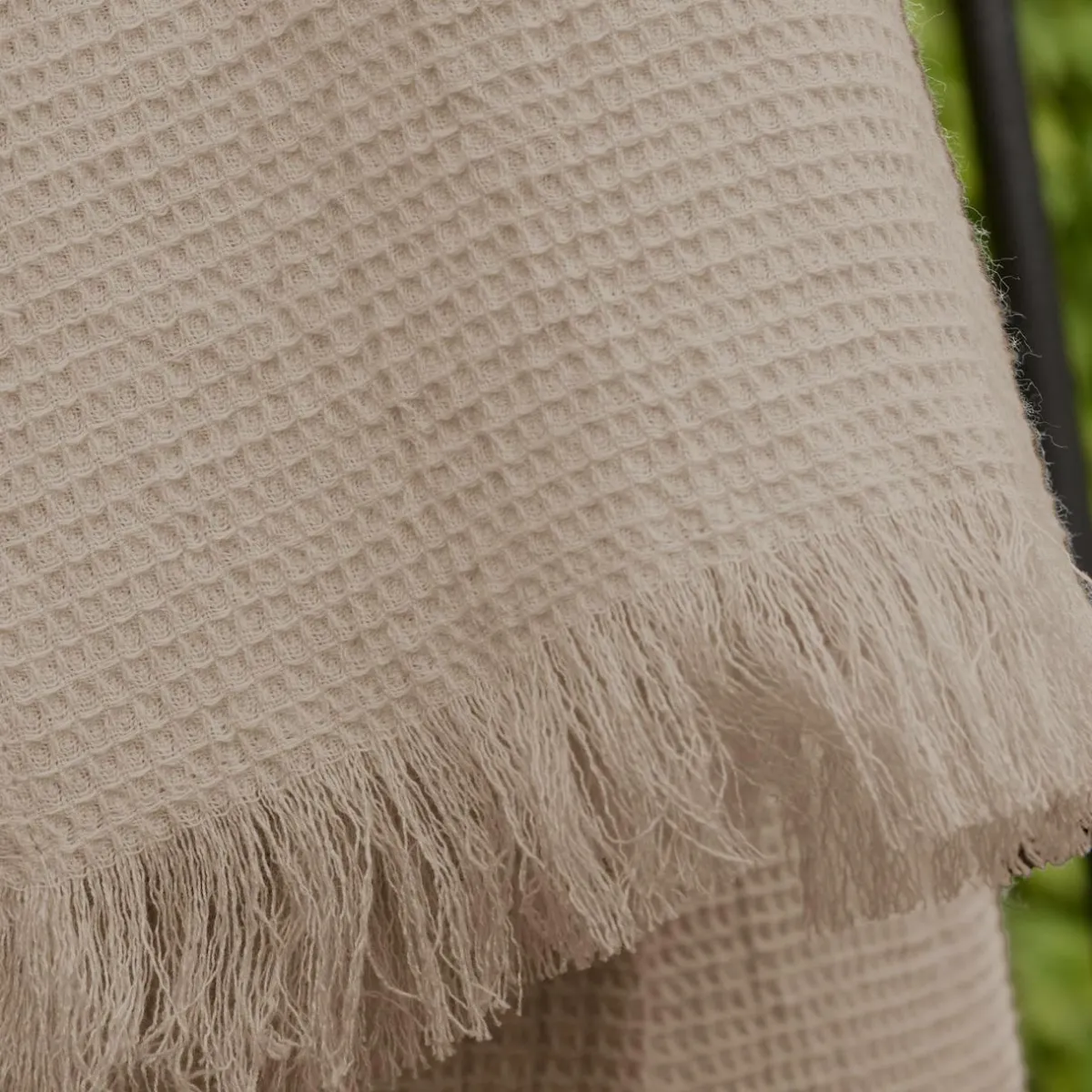 EMINZA Plaid coton nid d'abeille (130 x 160 cm) Eva Ficelle Online