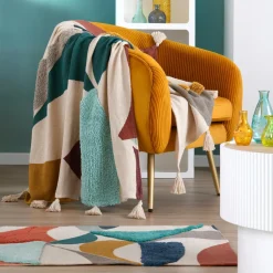 STOF Plaid coton recyclé (125 x 150 cm) Blokken Multicolore Best